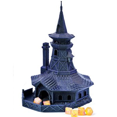 3D Printed Dice Spiral Staircase Castle Dice Tower for Miniature RPG Games, Dice Tower for DND Tabletop RPGs, Wargame Scenery Game Jail D&D