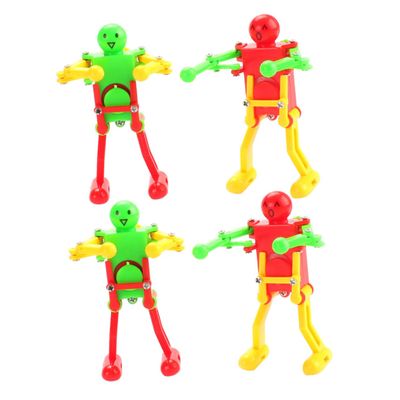 Uonlytech 4pcs Clockwork Dancing Robot for Wind-up Fun Indoor Outdoor Play Portable Random Color