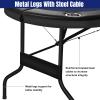 HLC 8 Player Foldable Poker Table for Adults - Professional Casino Design w/Padded Rail & Deep Cup Holders | Heavy-Duty Steel Frame | Portable for Home Games, Parties & Poker Nights, 71 Inch view 4