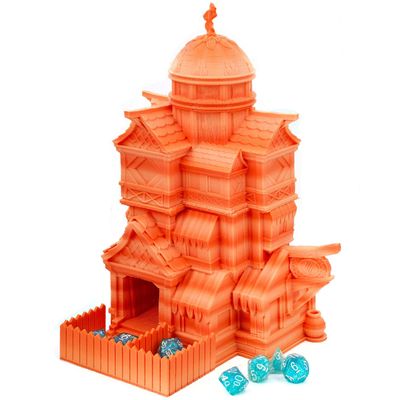 3D Printed Dice Spiral Staircase Castle Dice Tower for Miniature Wargaming, Dice Tower for Dungeons and Dragons Games, Tabletop RPGs, Wargame Scenery Game Jail D&D