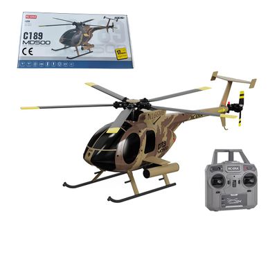BICRKTOMXY MD500 C189 Little Bird RC Helicopter, 1:28 Scale 2.4G 4CH Single-Rotor Optical Flow Positioning Brushless RC Aircraft with 6-Axis Gyro and One Key Take Off/Landing, Gift for Adults (RTF)