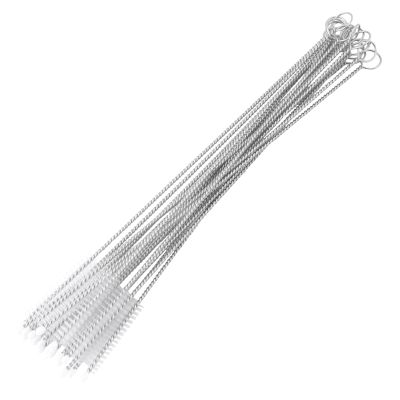 20PCS Stainless Steel Baby Bottle Brush Set Durable Strong Cleaning Power Non Safe for Baby Milk Feeding Bottles Water Cups Straws 0.6 x 17cm Silver