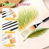 4PCS Art Grainer Brush Comb Set, Professional Artist Acrylic Paint Brush Comb Set, Small Nylon Bristles Painting Brushes for Acrylic, Oil and Watercolor, Ideal for Artists Beginners, Short Handle view 2
