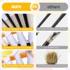 4PCS Art Grainer Brush Comb Set, Professional Artist Acrylic Paint Brush Comb Set, Small Nylon Bristles Painting Brushes for Acrylic, Oil and Watercolor, Ideal for Artists Beginners, Short Handle view 4