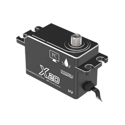 20KG PWM Digital Brushless Servo Motor Full Metal Gear High Torque Thin Short Body Servo Suitable for 1/8 1/10(X20kgBLS 180 Degree)