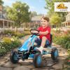 Qaba Go Kart for Kids, 4 Wheel Pedal Go Cart with Adjustable Seat, Steering Wheel, EVA Wheels, Brake, Outdoor Racer Ride On Pedal Car for Boys & Girls Aged 3-8 Years Old, Blue view 2