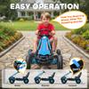 Qaba Go Kart for Kids, 4 Wheel Pedal Go Cart with Adjustable Seat, Steering Wheel, EVA Wheels, Brake, Outdoor Racer Ride On Pedal Car for Boys & Girls Aged 3-8 Years Old, Blue view 3