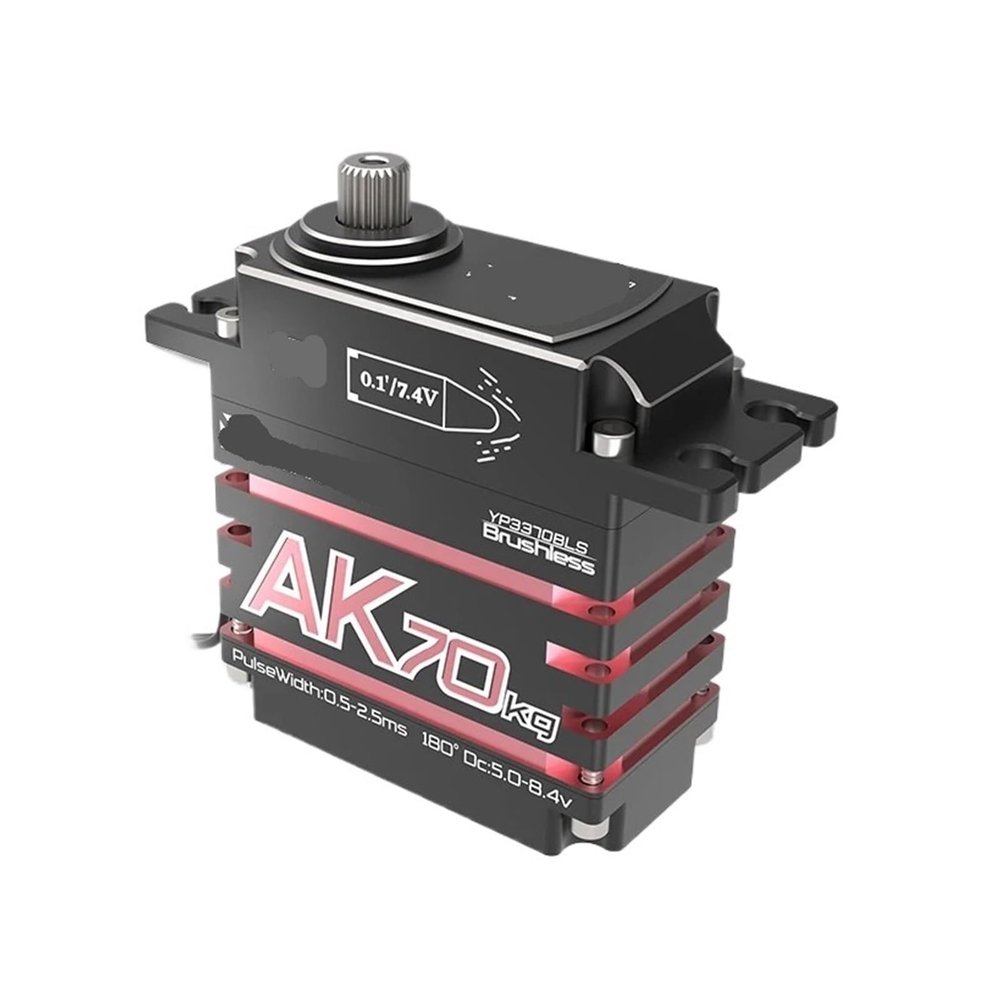 70KG PWM Digital Brushless Servo High Torque High Pressure CNC Aluminum Shell Metal Gear Suitable for 1/8 1/10 1/12(70kgCLS 357 Degree)