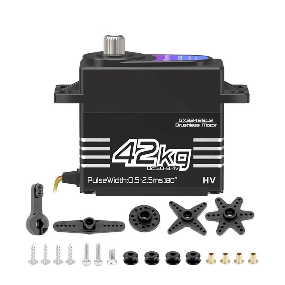 42KG PWM brushless servo high Voltage Metal Gear Digital servo Suitable for 1/8 1/10 Scale servo Motor(42kgBLS 360 Degree)