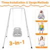 3-in-1 Toddler Swing, Foldable Indoor & Outdoor Baby Swing, Multifunctional Swings for Children 6 Months and Older, Easy to Assemble and Store for Backyard Play (Gray) view 2
