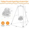 3-in-1 Toddler Swing, Foldable Indoor & Outdoor Baby Swing, Multifunctional Swings for Children 6 Months and Older, Easy to Assemble and Store for Backyard Play (Gray) view 3