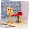 SUPVOX Wooden Riding Chair Rocking Animal Rocker Secure Natural Material Gift for Birthday Christmas Day view 2