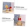 SUPVOX Wooden Riding Chair Rocking Animal Rocker Secure Natural Material Gift for Birthday Christmas Day view 4