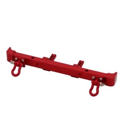 RC Car Accessories Compatible with MN128 1/10 Remote Control Car Upgrades Parts Replacement Accessories Metal Rear Bumper with Tow Hook(Red)