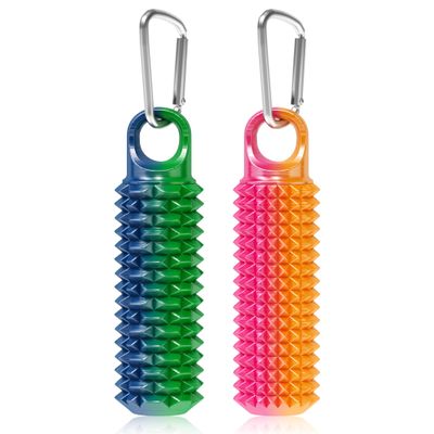 2 Pack Little Ouchies Pain Fidget Toy with Adjustable Weight & Carabiner, 3D Printed Spiky Sensory Keychain for Anxiety Relief and Focus - Portable Stress Relief Tool for Adults, Teens, Skin Picking