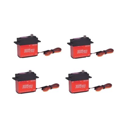 4pcs Waterproof 20kg 25kg 30kg 35kg 40kg Digital Servo Metal Gear 180 High Speed 25T Arm for 1/8 1/10 RC(4x35kg 180 Degree)