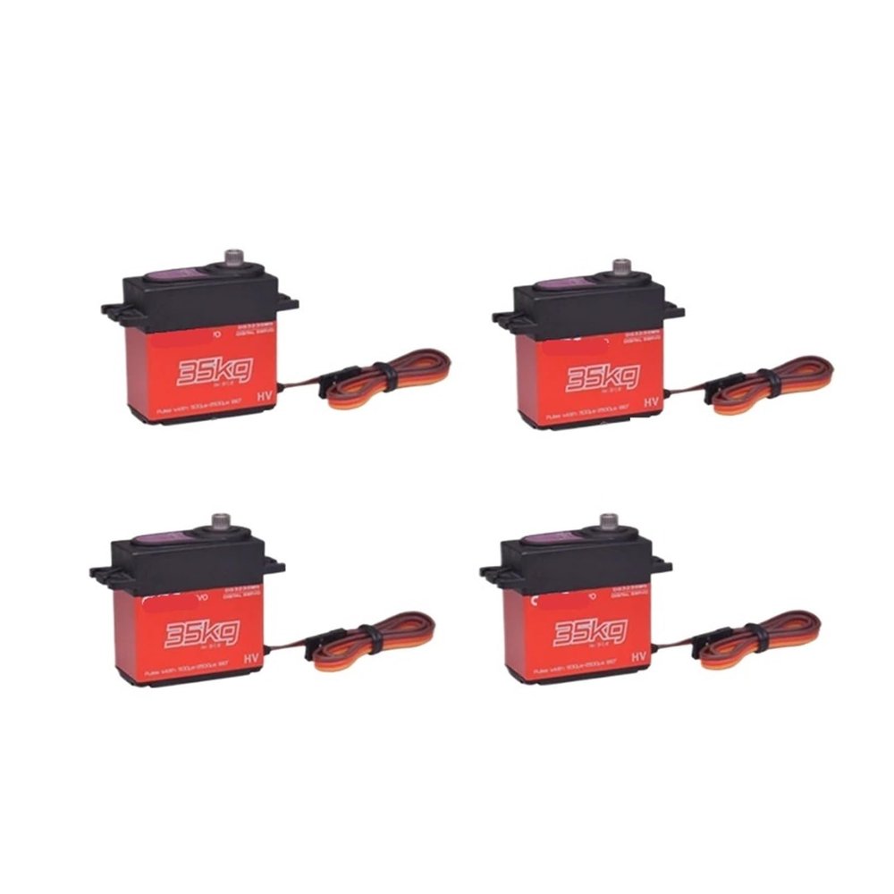 4pcs Waterproof 20kg 25kg 30kg 35kg 40kg Digital Servo Metal Gear 180 High Speed 25T Arm for 1/8 1/10 RC(4x35kg 180 Degree)