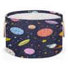 Ethebre Retro Cartoon Space Round Storage Basket for Laundry & Toys, Lightweight Fabric Laundry Hamper with Handles, Foldable Large Organizer Bin for Bedroom Bathroom Nursery Dorm view 1
