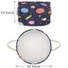 Ethebre Retro Cartoon Space Round Storage Basket for Laundry & Toys, Lightweight Fabric Laundry Hamper with Handles, Foldable Large Organizer Bin for Bedroom Bathroom Nursery Dorm view 3