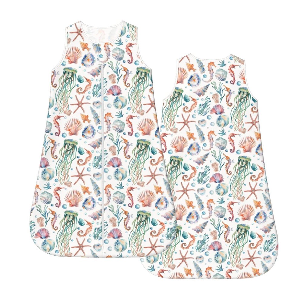 Muishi Underwater Seahorses Jellyfish Baby Wearable Blanket Infant Boys Girls Sleeping Bag For Newborn Unisex Baby Stuff Sleep Sack Suit L(12-18month)