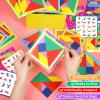 30pcs Tangram Puzzle Wooden Valentines Day Cards Gifts Kids Classroom Valentines Greeting Cards Classroom Exchange School Supplies Return Gifts For Birthday Party Favors Goodie Bags Stuffers Bulk Toy view 2