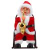 Beaupretty Santa Claus Figurines: Electric Musical Santa Claus Wheelchair Toy - Xmas Doll Ornament with Music Instrument for Holiday Decor view 1