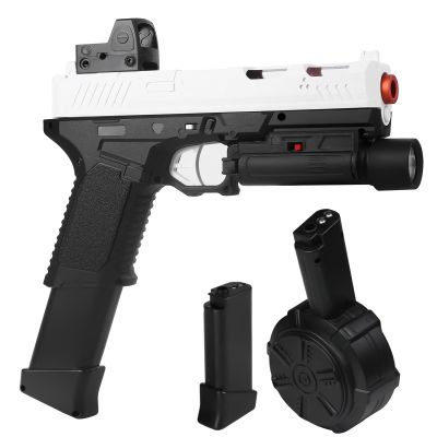 Gel Blaster X8,Full Auto Splatter-Blaster for Ages 14 & Up and Adults with Drum,Long Hopper,Safety Light and Goggles for Activities Team Game,White
