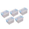 5X Dollhouse Miniature Box with Lid and Handle Organizer Storage Case for Micro Scene Decor Dolls House Display- Blue view 3