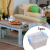 5X Dollhouse Miniature Box with Lid and Handle Organizer Storage Case for Micro Scene Decor Dolls House Display- Blue view 4