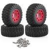 4Pcs 1/10 RC Short Course Truck Tires and Wheels Replacement Set Easy to Install for Senton RC Car Parts- Red view 2