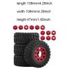 4Pcs 1/10 RC Short Course Truck Tires and Wheels Replacement Set Easy to Install for Senton RC Car Parts- Red view 4