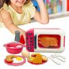 17-Piece Kids Pretend Play Microwave Toy with Cooking Utensils, Interactive Kitchen Accessories for Learning & Birthday Gifts- Red view 4