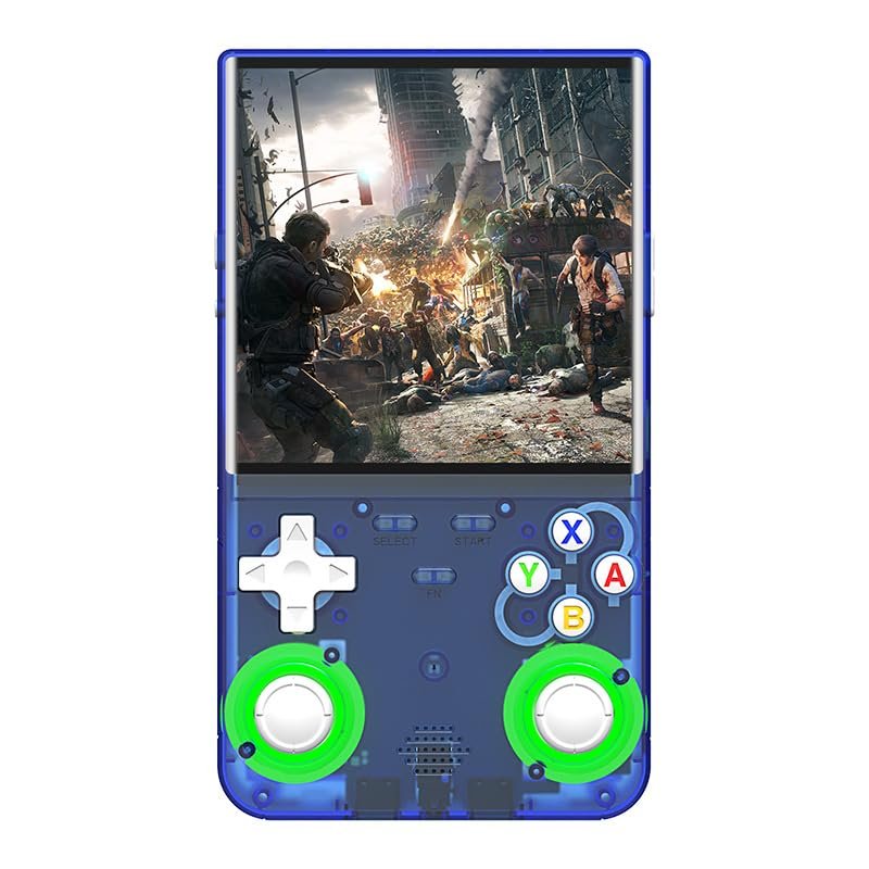 K36 MAX  Console Rtro Open Source | cran 4.0 IPS HD, WiFi & Multijeux (R36 ultratransparent Blue 128g-can Connect to WiFi)