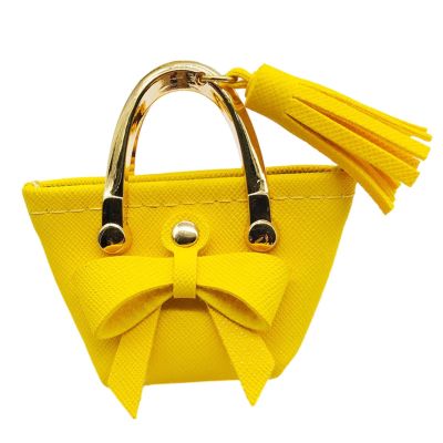 1/6 Scale Doll Handbag Miniature Tote Bag with Bow Tie for 12 inch Dolls BJD Clothing Accessories- Yellow