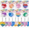 30Pcs Valentine's Day Gift Set, School Classroom Exchange Kit for Kids, Heart Shape Bubble Fidget Toys with Cards, Multi-Color Toys for Kids Valentine's Party Favors and Classroom Gift Exchange view 1