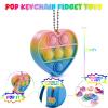 30Pcs Valentine's Day Gift Set, School Classroom Exchange Kit for Kids, Heart Shape Bubble Fidget Toys with Cards, Multi-Color Toys for Kids Valentine's Party Favors and Classroom Gift Exchange view 2