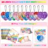 30Pcs Valentine's Day Gift Set, School Classroom Exchange Kit for Kids, Heart Shape Bubble Fidget Toys with Cards, Multi-Color Toys for Kids Valentine's Party Favors and Classroom Gift Exchange view 3