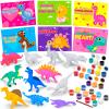 30PCS Valentine's Day Card Gifts for Kids Dinosaur Painting Set with Valentine Card PVC Dinosaur Figure Paint Crafts School Classroom Valentine Gifts Boy Girl Exchange Party Favors Goodie Bags for Kid view 1
