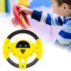 blloocod Simulation Driving Steering Wheel Toy with Sound Effects for Kids Ages 2-4 Years, 7.09x7.09 inch PVC Pretend Play Copilot Learning Toy- Yellow view 2