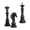 3Pcs Resin Chess Pieces Statues International Chess Figurines Collection Gift Chessmen Ornaments Resin Sculptures for Office Decor- Black view 1