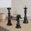 3Pcs Resin Chess Pieces Statues International Chess Figurines Collection Gift Chessmen Ornaments Resin Sculptures for Office Decor- Black view 2