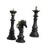 3Pcs Resin Chess Pieces Statues International Chess Figurines Collection Gift Chessmen Ornaments Resin Sculptures for Office Decor- Black view 3