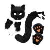 blloocod Therian Mask and Tail Set Cute Cat Mask for Holiday Christmas Masquerade Costume Party- Black view 1