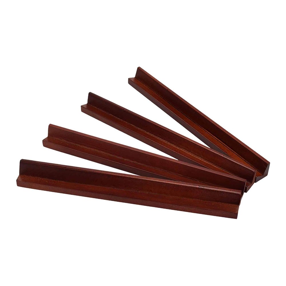 4X Wooden Mahjong Tiles Racks Trays, Portable Mahjong Holder Racks for Indoor Activity Family Friends Home Game- 230x20mm