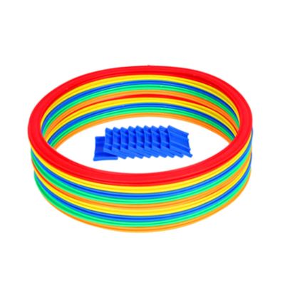Hopscotch Rings Game with Connectors, Sensory Training Equipment, Agility Training Toy for Kids Toddlers Party Play- 28cm 10 Rings
