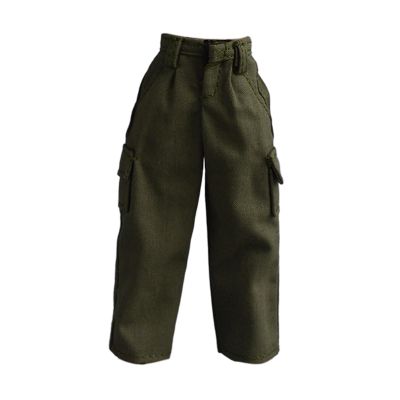 1/12 Scale Action Figure Clothes Dress up Pants, Trendy Casual Doll Clothes Miniature Clothing for 6 inch Male Body- Green
