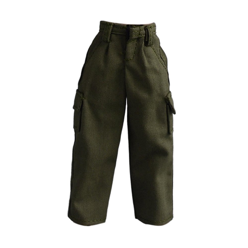 1/12 Scale Action Figure Clothes Dress up Pants, Trendy Casual Doll Clothes Miniature Clothing for 6 inch Male Body- Green