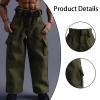 1/12 Scale Action Figure Clothes Dress up Pants, Trendy Casual Doll Clothes Miniature Clothing for 6 inch Male Body- Green view 3