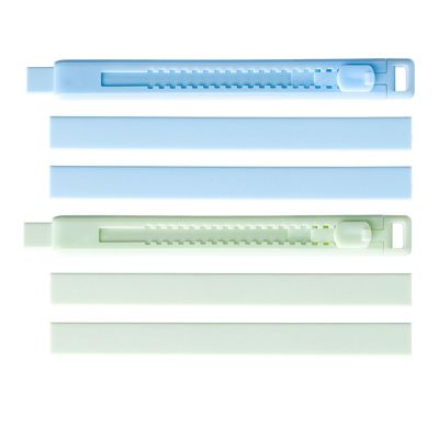 2Pcs Retractable Rubber Pencil Erasers with 4 Refills Refillable Push Pull Erasers for Kid Student Writing Drawing Random Eraser