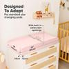 2-Pack Baby Changing Pad Cover for Girl, Boy - 34x18 Soft Viscose Derived from Bamboo Baby Diaper Changing Table Pad Cover Sheets, Neutral, Snug Fit Nursery Diaper Change Sheets (Mist Rose) view 4